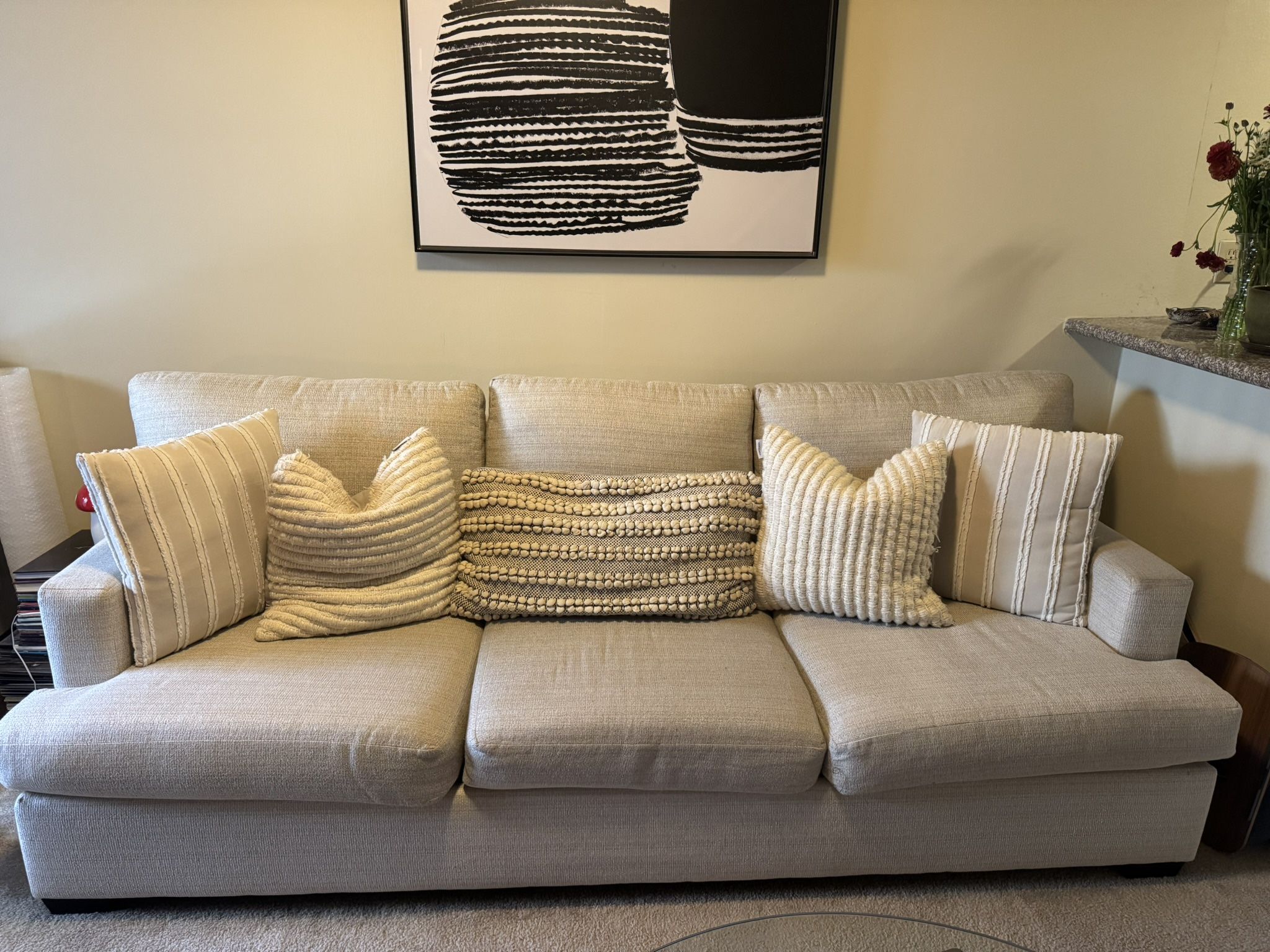 *NEW CUSHION* Beige Deep Sofa