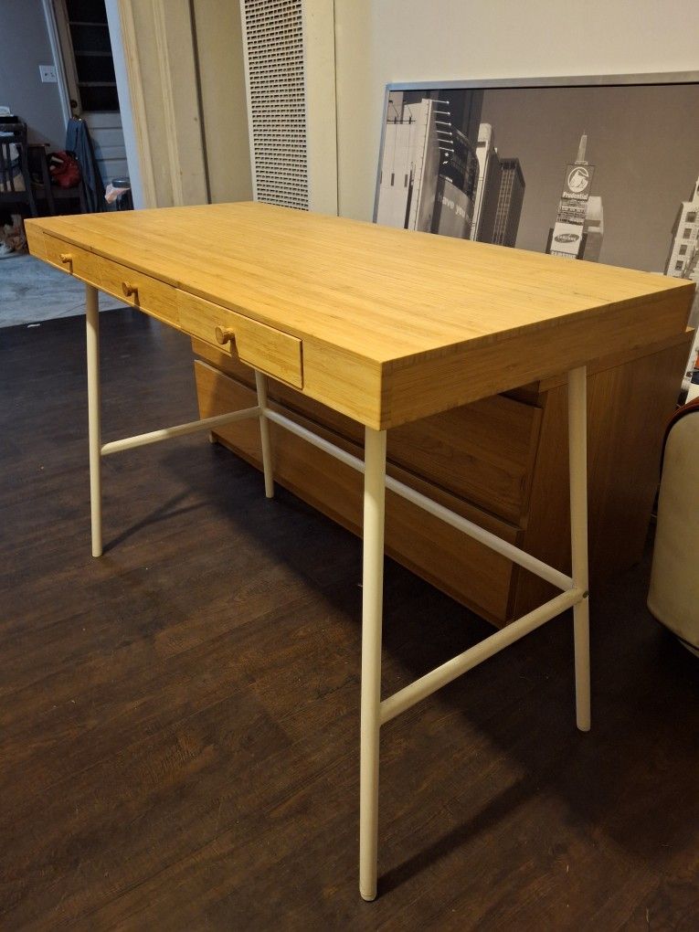 IKEA Lillasen Bamboo Desk & Swivel Chair
