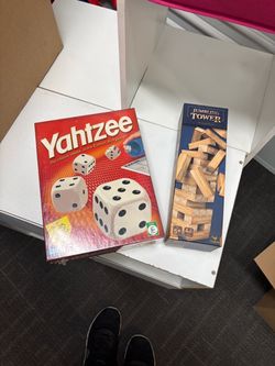 Yahtzee and Jumbling Tower Board Games Bundle