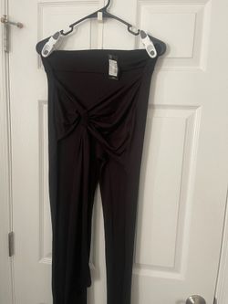 Women’s Shape Black Super Soft Wrap Drape Flare Pants