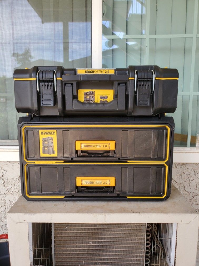 Dewalt Toughsystem 2.0 Two Drawer Toolbox Set With Small Modular Toolbox Brand New. Hablo Español