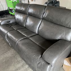 Beautiful Grey Recliner Sofa ! 