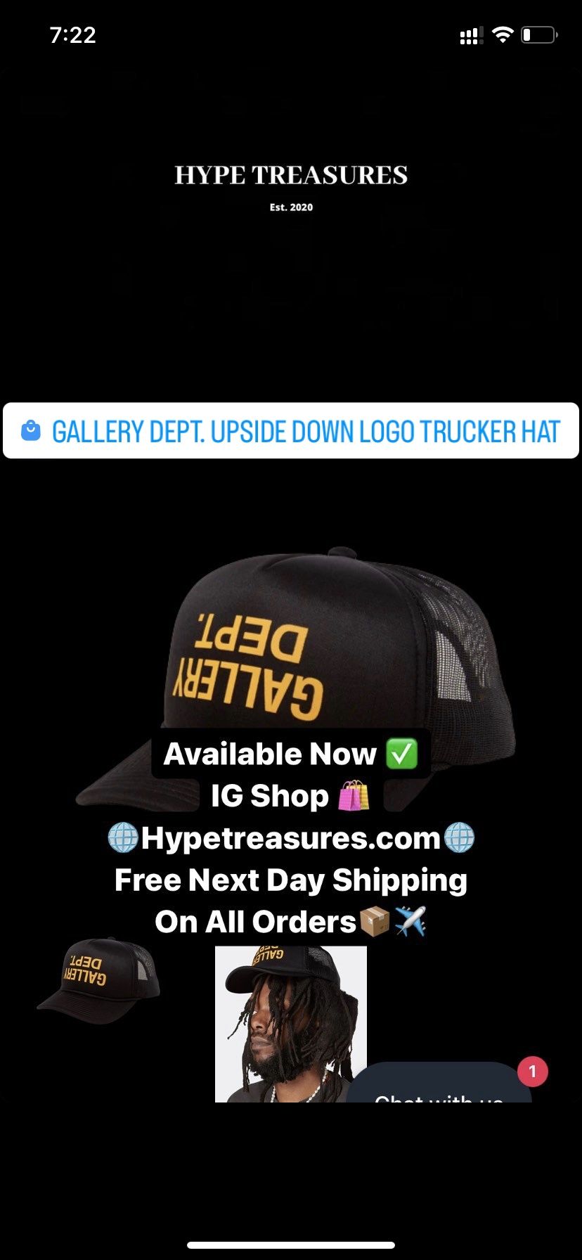 Gallery dept Trucker Hat Upside Down Logo Hypetreasures