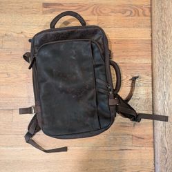 Premium Real Leather Expandable Travel Backpack – Durable, Spacious, & Perfect for Week-Long Trips! Laptop & Luggage Compartments, Secret Pockets Inc