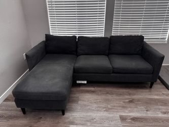 Living Spaces Aya Grey Sofa w/ Reversible Chaise