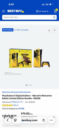 PS5 Digital Edition Marvel's Wolverine Limited Bundle
