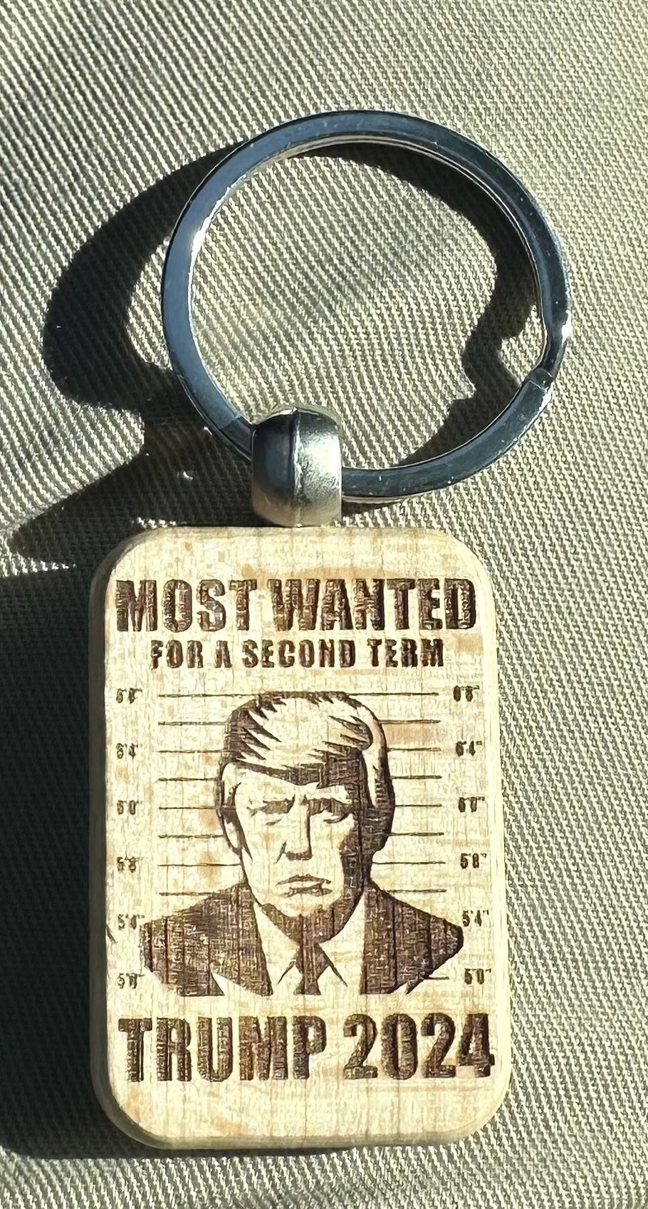 Trump Keychain You Can Add Your Name To Other side For Free
