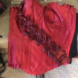 Christmas Rose and Lace Corsets Size L/XL