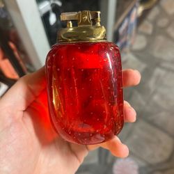 Red Blown Glass Vintage Lighter 