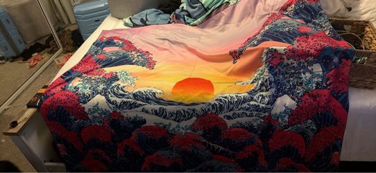 Great Wave Vibrant Tapestry