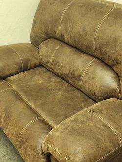 Brown Faux Leather double Recliner Chair