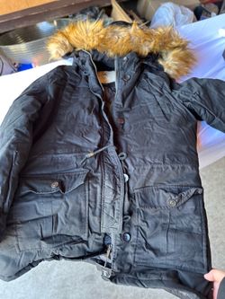 Black Women's Parka with Faux Fur Hood