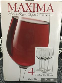 CRYSTAL--4 MAXIMA MOUTH BLOWN RED WINE STEMWARE