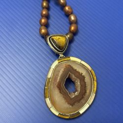 Gorgeous Tiger Eye Druzi Necklace 