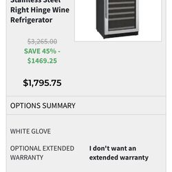 WINE FRIDGE- 121 BOTTLES  ALMOST NEW!!