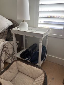 White wood side Table