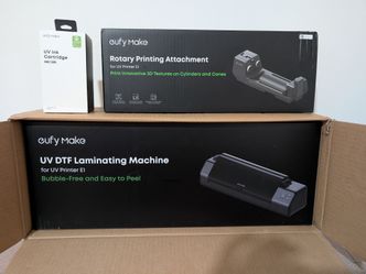 eufyMake UV DTF Laminating Machine + Rotary Printing Attachment + Ink and Cleaning Cartridge