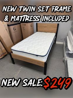 NEW TWIN SET( FRAME & MATTRESS INCLUDED)