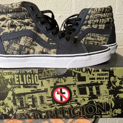 NEW Vintage Bad Religion Hi-Top Vans Shoes - US 9.5 Punk Pennywise 