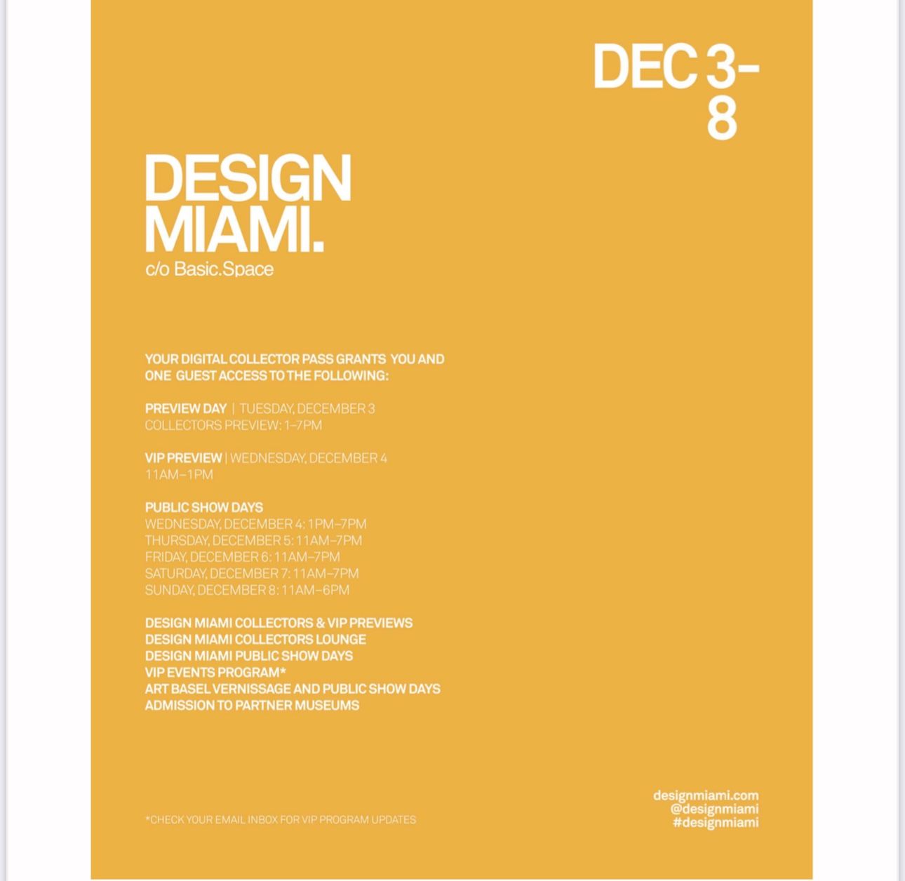 Design Miami VIP (collector Ticket)