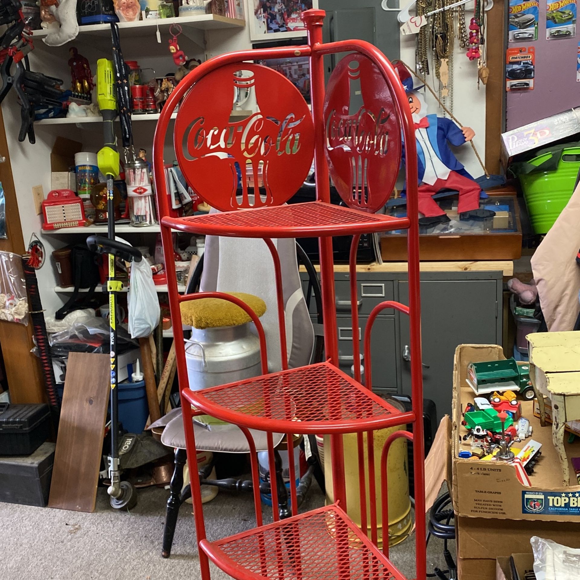 Coca. Cola Corner Shelf 4. Shelf’s 13 Wide 64 Inches Tall Like New Pick Up Only