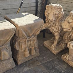Cement lions