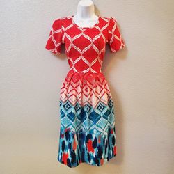 LulaRoe Midi Dress With Pockets Size Small Full Skirt 