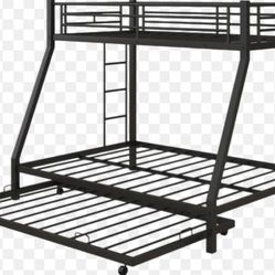 Brand new in Box Costway Bed Frame Twin Over Full Bunk Bed with Trundle