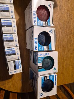 Colored lightbulbs and flood lights