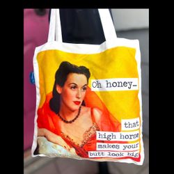 Unbranded Canvas Tote Bag Meme Print "Conversations With Friends" 16”x16”
