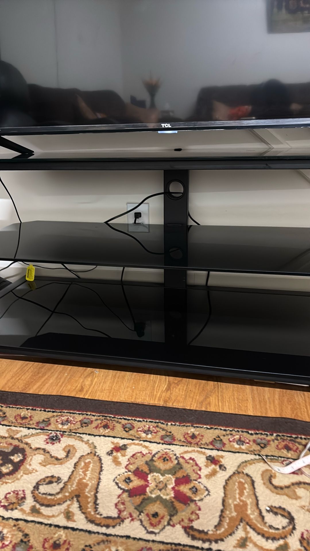 TV Stands Black Collar Glass