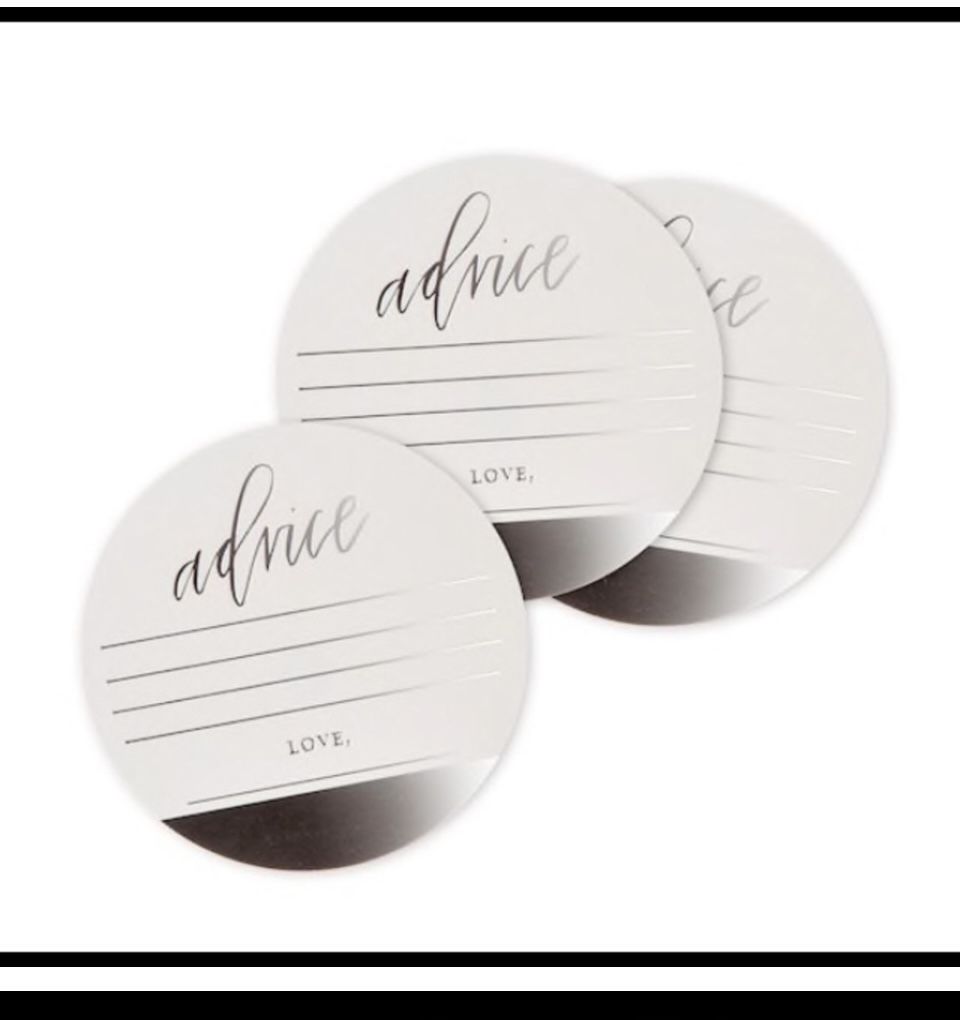 25 Advice coasters for Party, bridal showers, weddings engagement birthday, anniv party