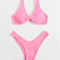 2023 New Filled Bra High Leg Bikini Set Swimwear Women