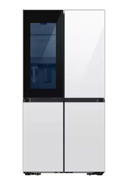 Samsung 36 in. Wide Bespoke 29 Cu. Ft. 4-Door Flex French Door Refrigerator with Beverage Center and Auto Open Door - White Glass ( 2 Year Warranty)
