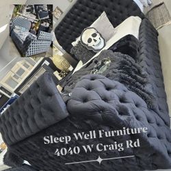 ✨️ Queen, King Light Up Fireplace TV Pop Up Bed Frame ✨️ Furniture Sectionals Avail