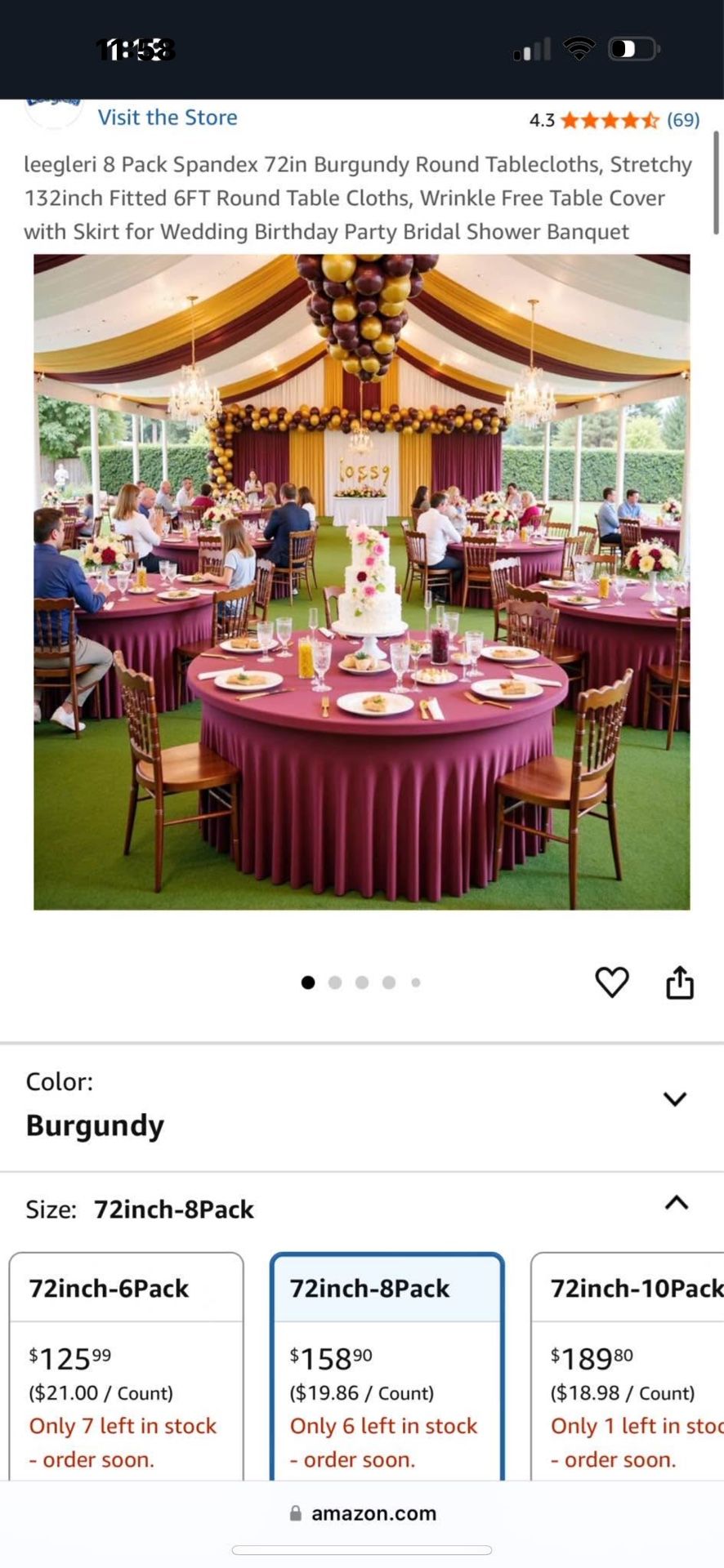Burgundy Round Table Cloths