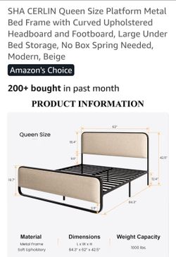 Queen platform bed