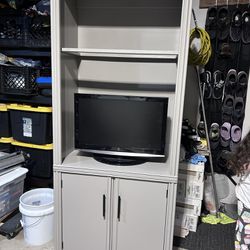 Wood Cabinet With TV Included