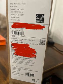 Lenovo 100e 2nd Gen Chromebook (11.6" HD Anti-Glare, MediaTek MT8173C, 4GB RAM, 64GB Storage (32GB eMMC + 32GB IST SD Card) PARTS ONLY