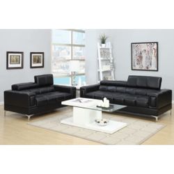 Black Sofa And Love Seat Set 