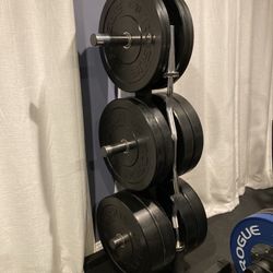 Rogue Fitness HG Olympic Rubber Bumper Weight Plates - 240 Lb Complete Set