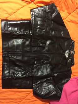 NEW Black Leather Jacket Men XL