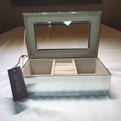 Rachel Zoe Of NY LA Mirror Jewelry Box 8x5x3 New With Tags