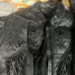 Leather Coat,vests,and chaps