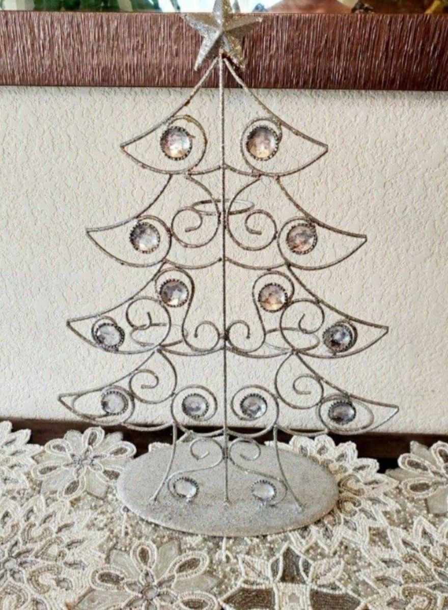 Silver Metal Christmas tree Votive Holder