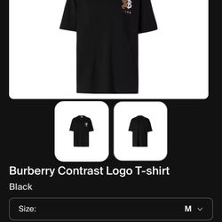 Burberry Contrast Logo T-shirt Black / Size Medium