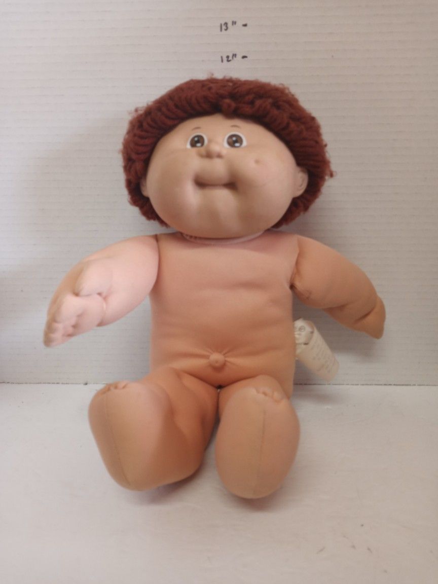 1986 Coleco CPK Cabbage Patch Kid Plush Boy Doll Brown Hair Xavier Roberts 