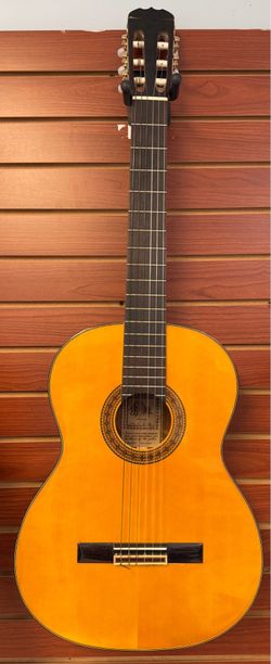 Vintage 1980s Takamine C-128 Natural Spruce Top Classical Acoustic Guitar Japan W/ OG Hard Case