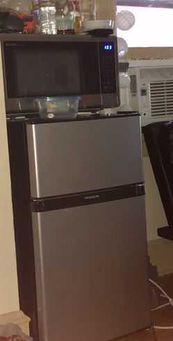 Microwave and mini fridge