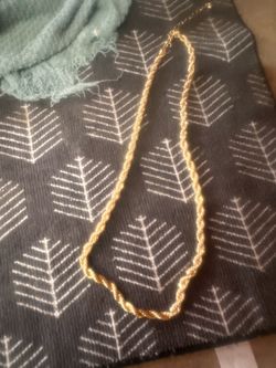 Gold rope chain necklace
